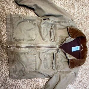 Gymboree Barn Coat Corduroy Collar Fleece Lining size 5